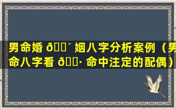 男命婚 🌴 姻八字分析案例（男命八字看 🌷 命中注定的配偶）